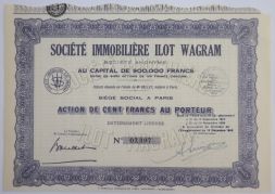 Акция Агентство недвижимости Ilot Wagram, 100 франков, Франция